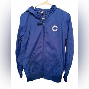 Crooks and Castles jacket Hooded Windbreaker Size Small Blue